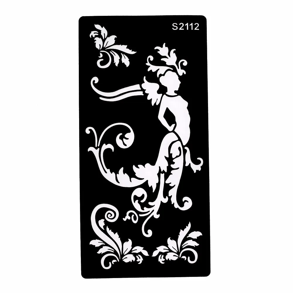 6 Sheets Tattoo Henna Stencil Paper Bird Flower Crane Pattern Paste Drawing for Women Body Art Tattoo Template Temporary S200#10 (2)