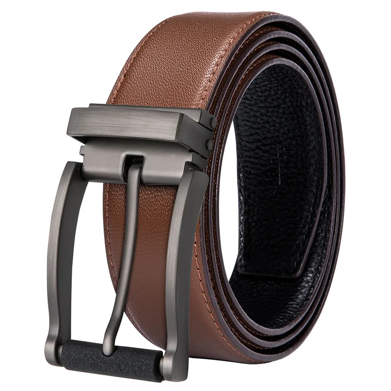 ZE-2000-C Hi-Tie, коровья кожа, натуральная кожа, роскошный ремень, мужские ремни для мужчин, новая мода, плед, синий, коричневый, винтажный, с пряжкой, мужской ремень, высокое качество - Цвет: ZE-2000-C