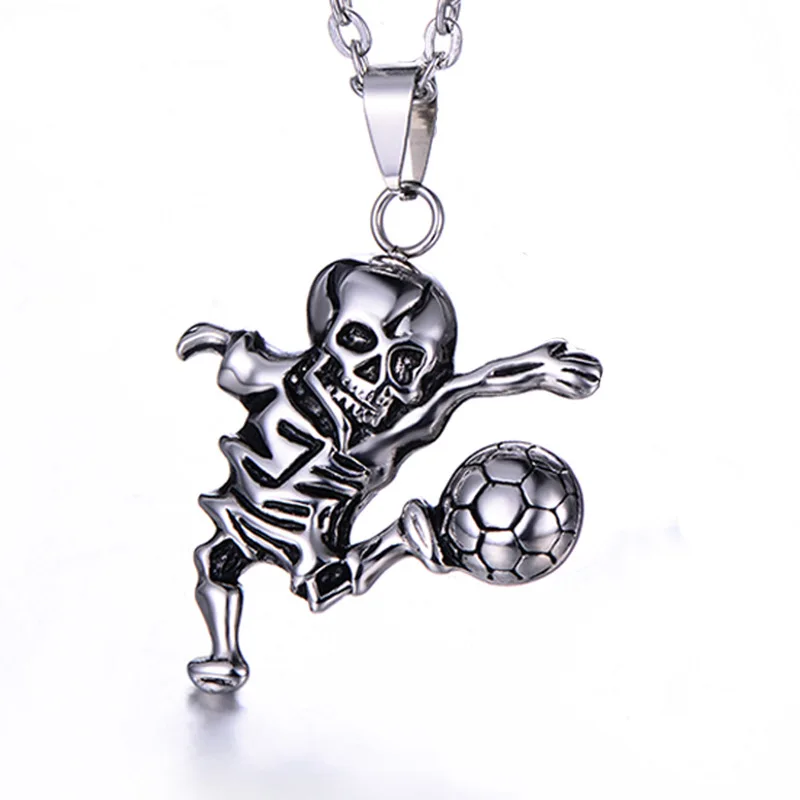

New little devil play football stainless steel necklace steven universe tide male flow retro titanium steel pendant