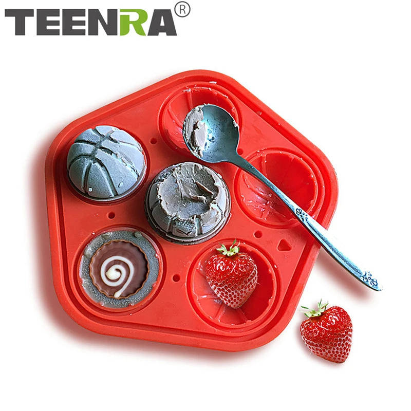 TEENRA 1 шт. силиконовая форма для баскетбола коктейли форма для льда Шоколад для конфет и печенья выпечки кухонный инструмент для выпечки