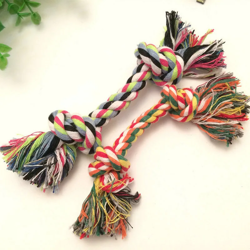 

Pet Cotton Chew Knot Toys For Dogs Durable Braided Bone Rope Colorful Teeth Cleaning Outdoor Training Playing Toys Pet Supplies