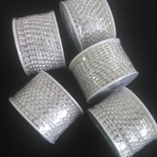 50 метров(5 рулонов) 3 мм ss12 с украшением в виде кристаллов с кристаллами с серебрянной акантовкой, с коготь цепь страз в оправе шить на одежде обувь швейное изделие для сумки аксессуары