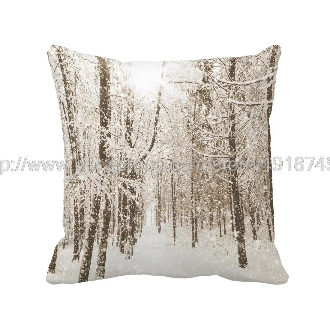 snow cover the trees in winter printed Custom decorative grey pillow case sofa chair decor