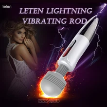 LETEN Lightning Massager vibrator for female masturbation, huge head AV Magic Wand Nipple Clitoris Stimulator sex Toys for Woman