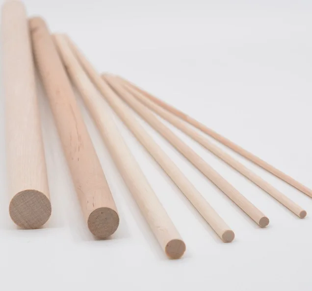

3pcs10mm+3pcs 15mm L:300MM White Birch Wood Cylindrical Round Stick Rod