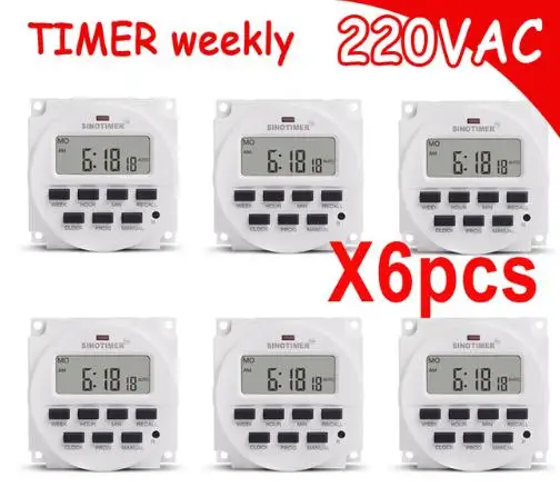 

220V 7 Days Programmable BIG LCD 1.6 inch Time Switch with UL listed Relay inside Timer Electric Programme