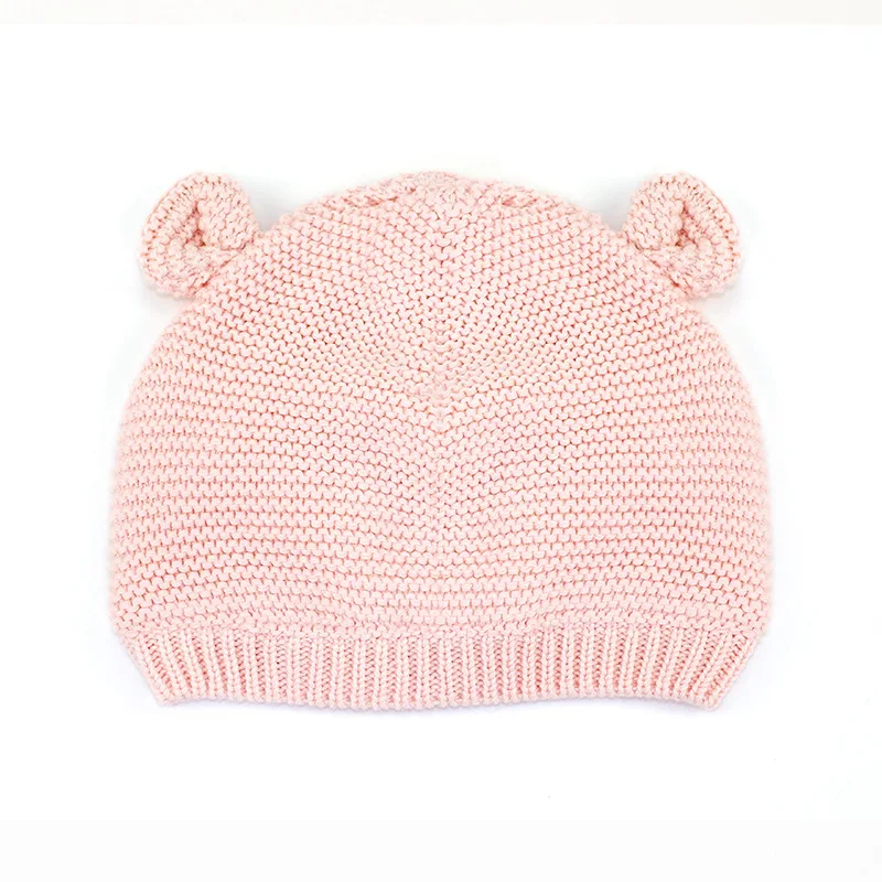 Cotton Cute Baby Beanie Bear Ears Knitted Beanie Hat For Girls Cartoon Infant Toddler Boys Hat Double Layer Crochet Hat Autumn (11)