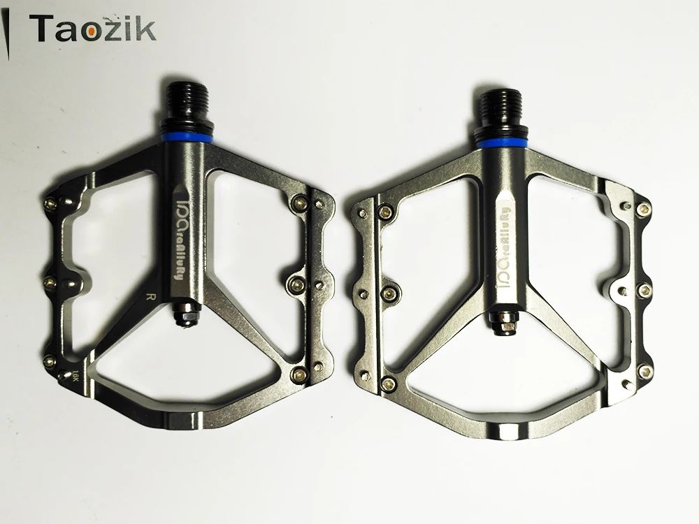 

Big discount! 260g Taozik Alloy replaceble pins thin CNC machined sealed bearing ultralight MTB BMX DH platform bicycle pedal