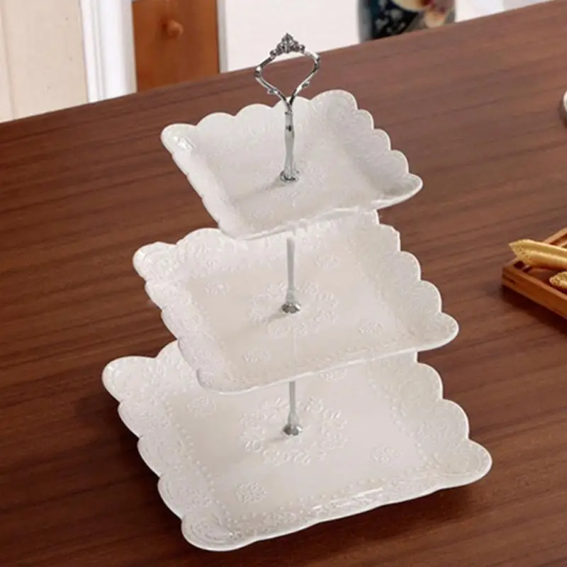 

Cake Holder 1 Sets 3 Tier Cake Plate Stand Handle Crown Fitting Metal Wedding Party without the plate