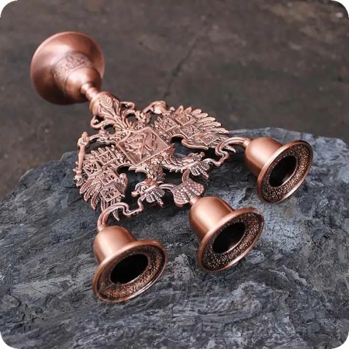 

European Classical Tin Candlestick Candlelight Dinner and Candle Holders Three Head Candel Holders