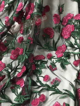 

top selling JIANXI.C-51144 african french net lace fabric embroidered tulle mesh lace fabric with nice flowers