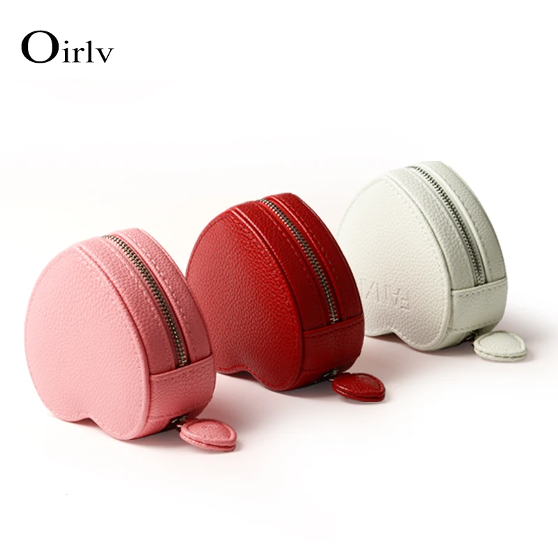 Oirlv Livraison Gratuite Coeur Forme Magnétique Coffrets cadeaux Personnalisés Charmes Bracelet Bracelet Montre Boîte Rouge Rose Boîte à Bijoux En Cuir Zippée
