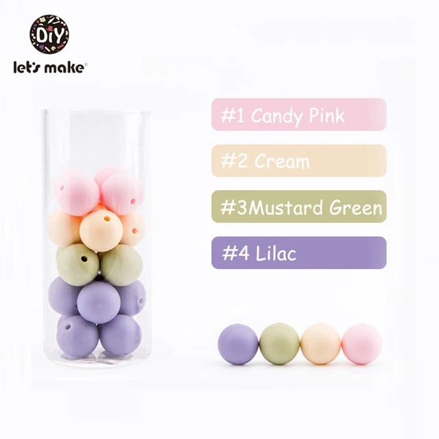 Let's make 50pcs Silicone Beads 12mm Eco-friendly Sensory Teething Necklace Food Grade Mom Nursing DIY Jewelry Baby Teethers Type-B