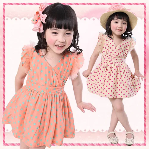 Anlencool 2018 High quality children dress dot chiffon new Kids Korean models baby dress baby girl clothing free shipping 13