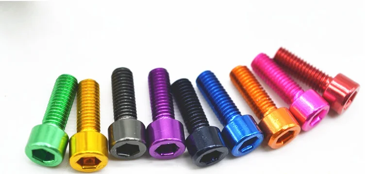 2pcs Bicycle Water Bottle Holder Mount Bolts M5*10mm aluminium alloy Screw TT