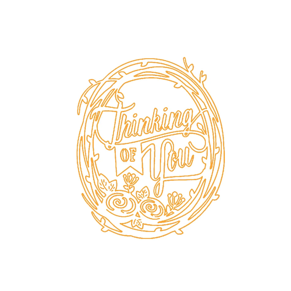 Thinking of You Dies GJCrafts думая о вас трафареты букв Овальная Круглая оправа металлические режущие штампы Новинка для Крафтовая окраска Скрапбукинг самодельная открытка изготовление - Цвет: Thinking of You Dies