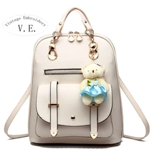 Старинные вышивки женские кожаные рюкзаки Bolsas Mochila Feminina большой девочек школьный дорожная сумка Femme SAC DOS