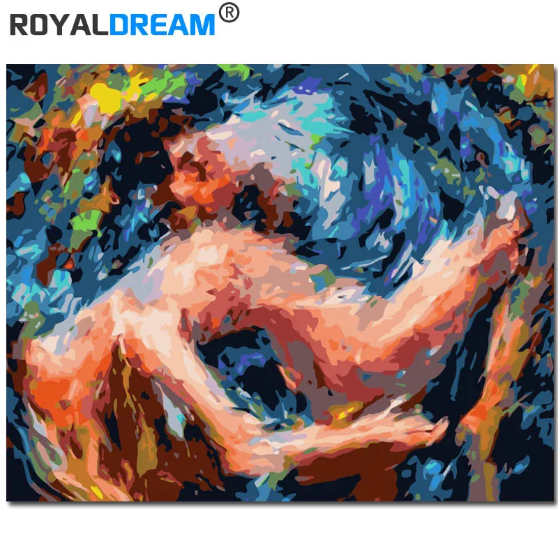 

ROYALDREAM Abstract Painting DIY Painting By Numbers Acrylic Paint By Numbers HandPainted Oil Painting On Canvas