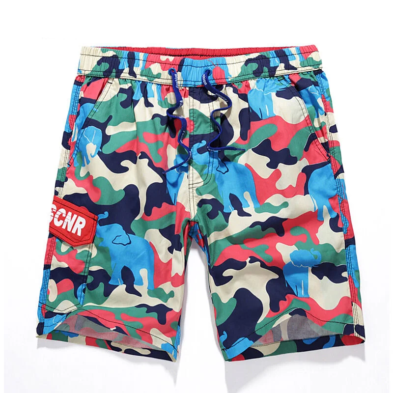 Бренд одежда для серфинга Шорты Мужчины пляжные шорты мужские укороченные штаны Летние камуфляжные письмо геометрические Пляжные шорты