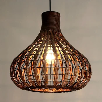 

Bamboo Rattan pendant lights Hotel lighting simple modern Garden bar coffee clothing shop pendant lamps D35CM ZA zb62