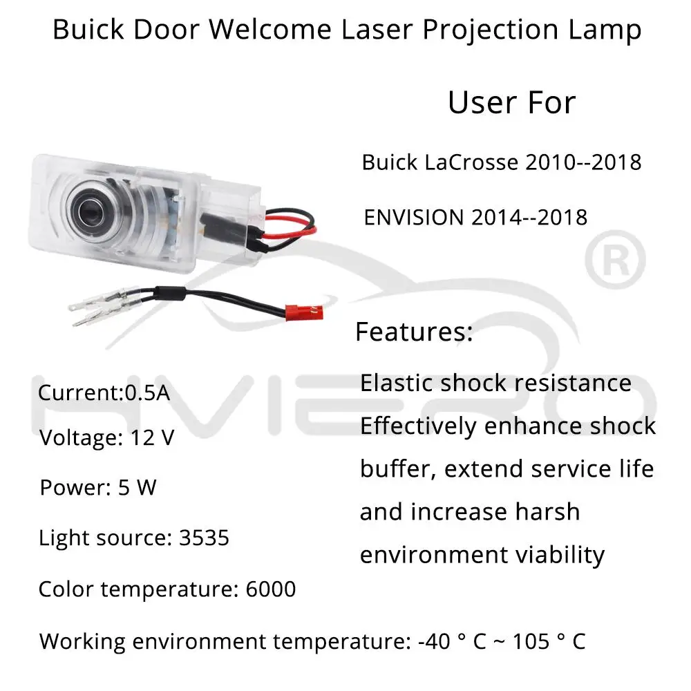 2X авто лампа Добро пожаловать дверь свет теневой проектор лампа лазер Led для Buick envision Лакросс DC 12 В 5 Вт Авто-Стайлинг