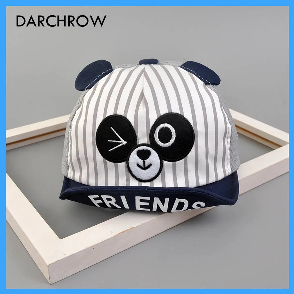 

2019 New Summer 3-16 Months Baby Cotton Baseball Cap Unisex Soft Fabric Comfort Stripe Emoji Small Ear Sun Hat Boy Sun Hat Girl