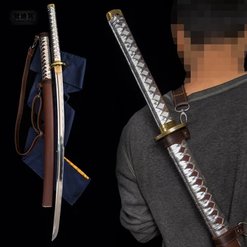 

Handmade Manganese steel The Walking Dead Japanese samurai Katana Sword Handmade Folded Steel Blade Tachi Japanese