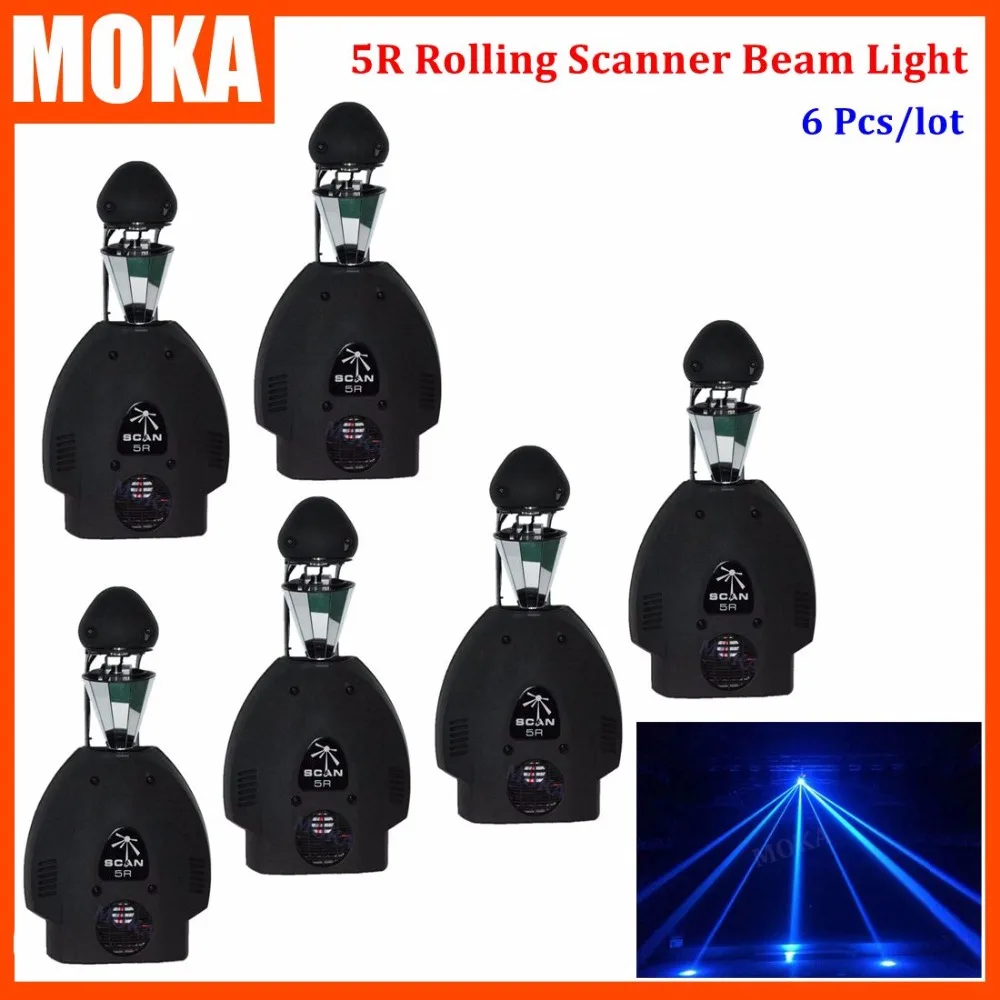 6PCS/LOT Rotate Led DMX Roller Scanner 200W 5R Beam Moving Spot Effect Lights Stage Mixer Disco Equipment Dj Lights