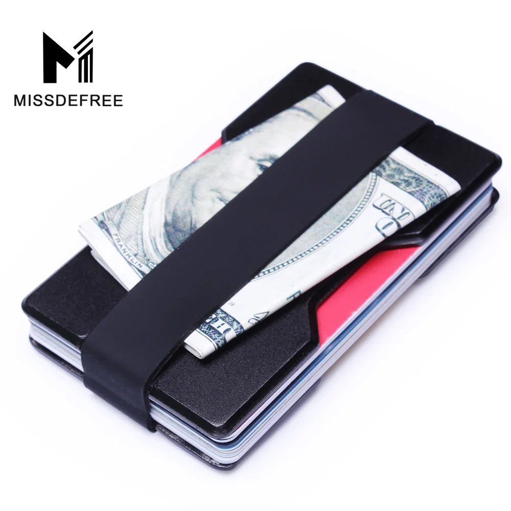 

Aluminum RFID Blocking Mini Slim Wallet Money Clip Metal Business Credit Card ID Holder With Minimalist Case Protector Drop Ship