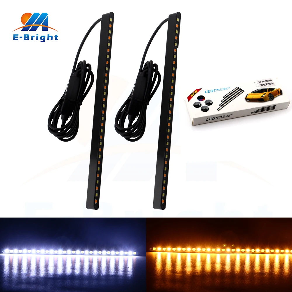 

4pcs/2sets With yellow and white change function Day time running light 3030 30smd auto Driving car led light