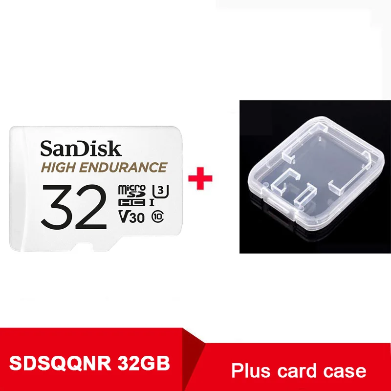 SanDisk карта памяти MicroSD карта памяти высокая выносливость MicroSD 32 Гб 64 Гб 128 ГБ до 100 м/с TF карта C10 U3 V30 Cartao De Memoria флешка - Емкость: SQQNR-32GB-Plus-case