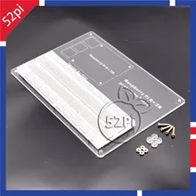 Prototype Mounting Plate Experiental Platform with Transparent Solderless PCB Breadboard for Raspberry Pi 2 Model B / B+