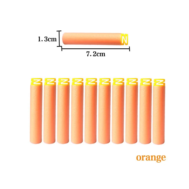 10 шт./компл. Универсальный 7,2 см Z головка EVA мягкие пули Nerf, стрелковое орудие, игрушка - Цвет: Оранжевый