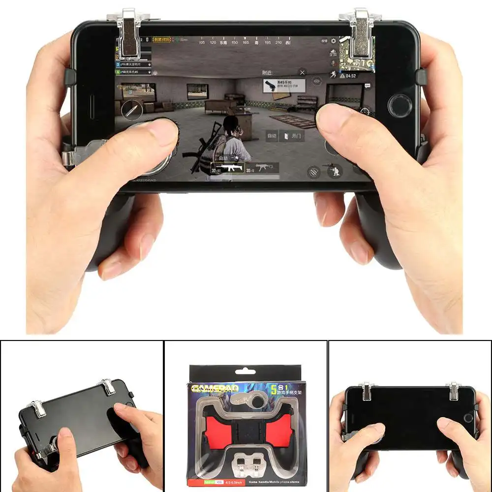 

Gamepad 5 in 1 Mobile Phone Gamepad Joystick Controller L1 R1 Fire Shooter Buttons Trigger Handle for PUBG