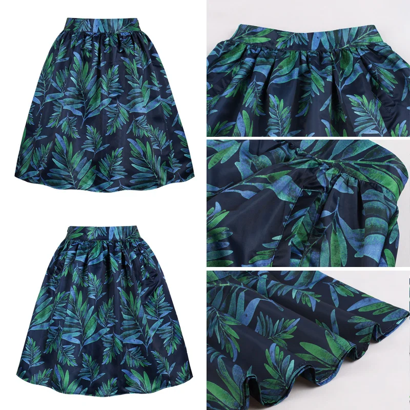 navy with green leafs