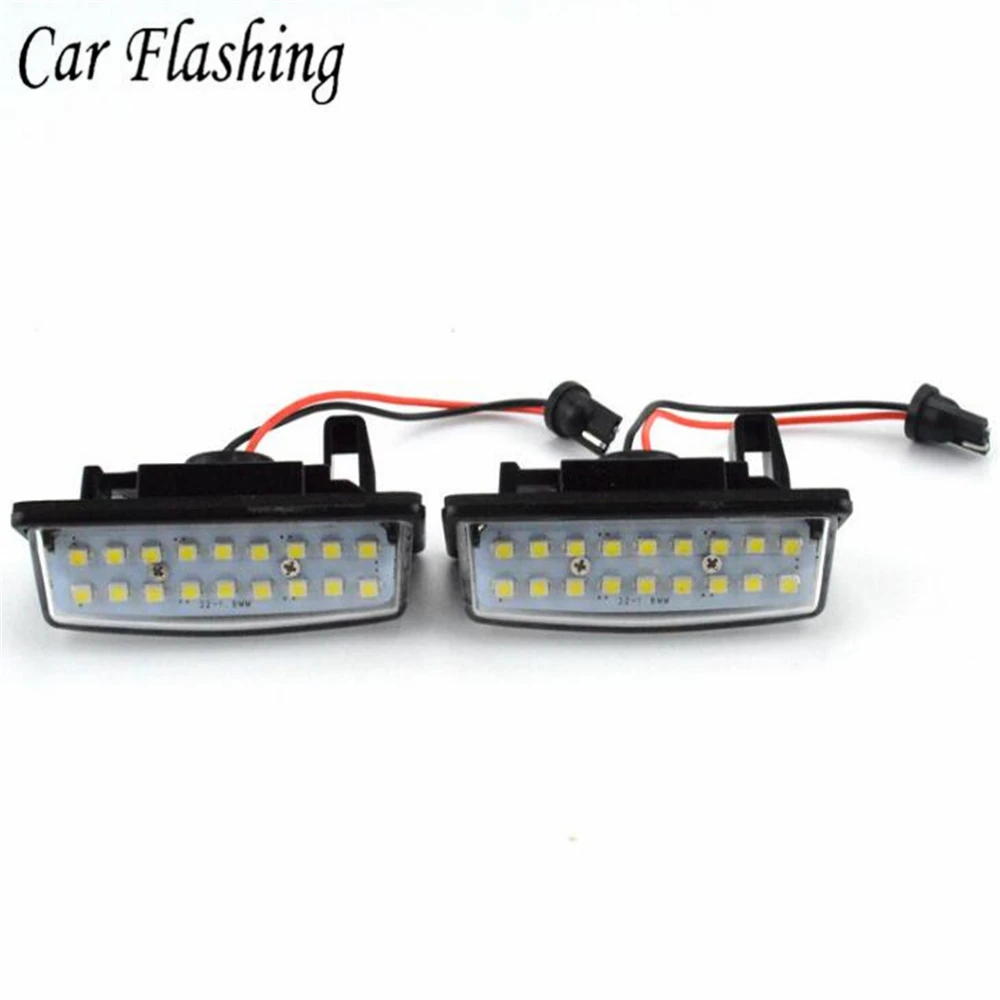 2x ошибок 18 3528 SMD светодиодный лицензии лампа для освещения номерного знака автомобиля света, пригодный для Nissan TEANA J31 J32 Maxima Cefiro Altima Rogue sentra