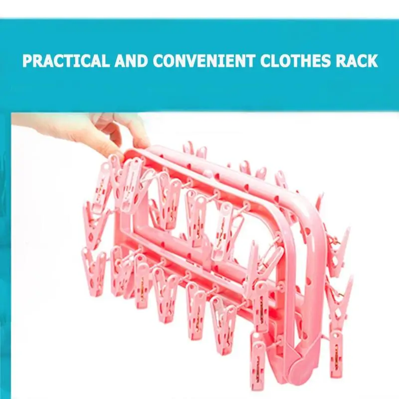 Портативная вешалка для носков на 32 зажима, складной держатель для ...