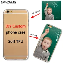 50 шт пользовательский дизайн сотового телефона чехол для iPhone 7 6 6 S напечатанный DIY логотип мягкий силиконовый прозрачный TPU чехол для мобильного телефона s