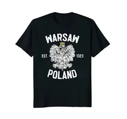 2019 модная однотонная мужская футболка город Warsaw Польша Est 1323 Футболка Повседневная футболка