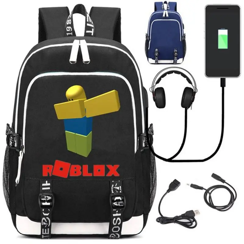 

New Game Roblox laptop Backpack School Bags Bookbag USB Charge Interface Unisex Shoulder Travel Bag Work Leisure Fashion Bag