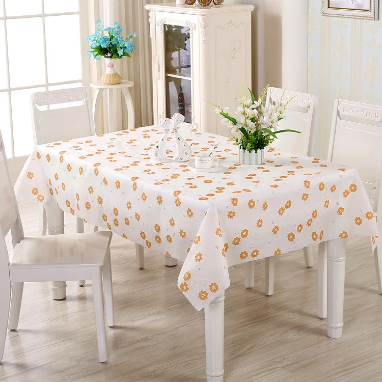  Brief Fresh PVC Waterproof Table Cloth Pastoral Floral Geometric Home Rectangle Plastic Cloth Tea T