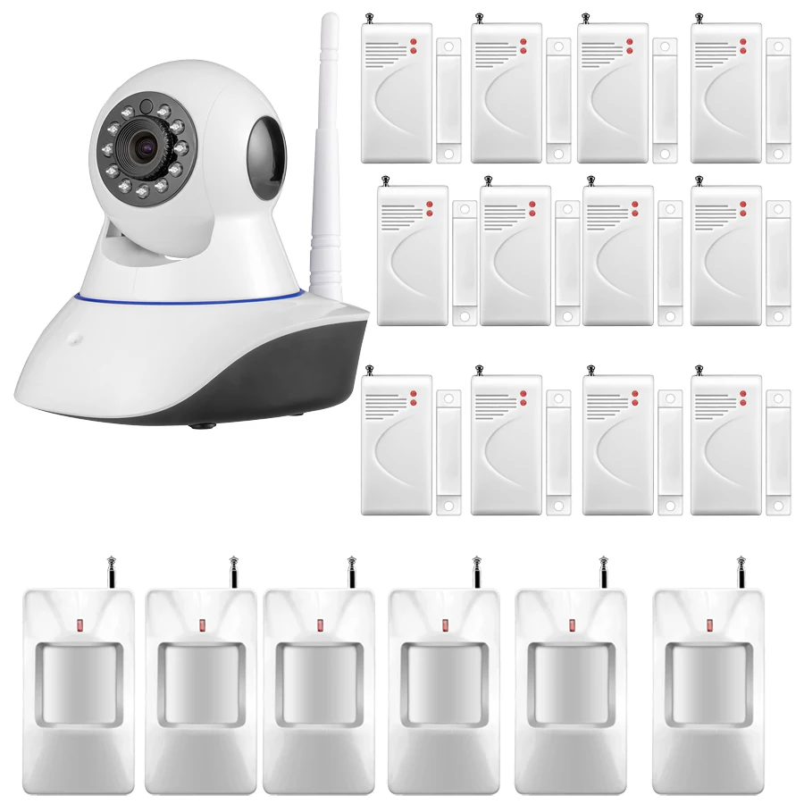 

Etiger 720P IP Camera WiFi Alarm System for Home Burglar Alarm System Sensor Alarm PIR Motion Infrared Detector