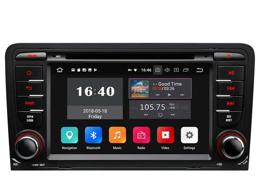 Excellent 7" Android 8.0 Oreo OS Car DVD Multimedia GPS Radio for Audi A3 2003-2012 & Audi S3 2003-2012 with Full Video Output Support 4