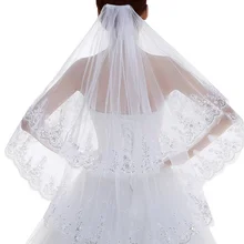 Velos de novia, 2 слоя кружева, Серебряная Подкладка, отделка бисером, край пальцев, длина, свадебная фата с блестками и расческой