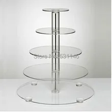 5 Слои уровня с украшением в виде кристаллов акриловые круглые кекс Дисплей подставка для Свадебная вечеринка для рождественского кекса, Дисплей стеллаж для выставки товаров