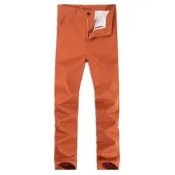 Бесплатная Доставка большие размеры большой Прямые хлопковые эластичные джинсы с высокой талией повседневные военные Штаны свободные Orange
