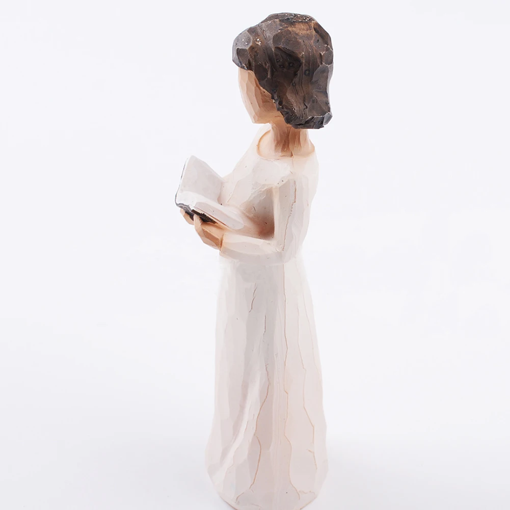 Фигурка Ангела из полимера Книга в руке Девушка Статуя Ангела Скульптура домашний декор для стола фигурка Ангела чтение