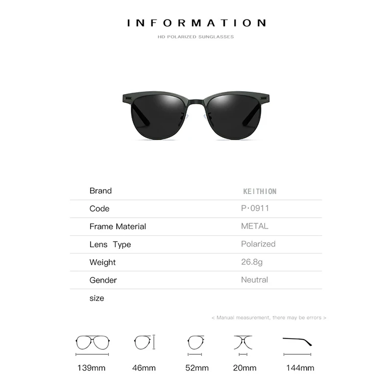 KEITHION Classic Polarized Sunglasses Women Retro Brand Designer Sun Glasses Female Male Fashion Round Mirror Eyewear