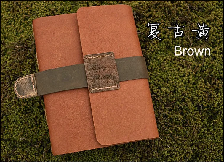 Высококачественная винтажная записная книжка ручной работы из натуральной кожи в стиле ретро, блокнот для путешествий, дневник, книга, креативный подарок, может помочь пометить слова - Цвет: Brown