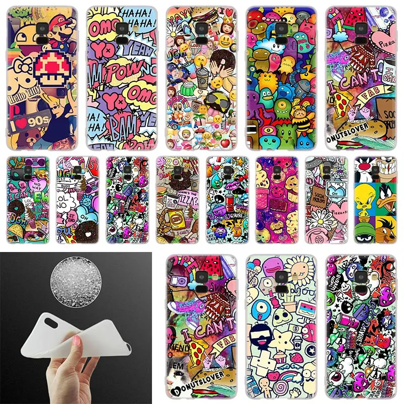 

graffiti Phone Case For Samsung Galaxy A10 A20 A30 A40 A50 A60 A70 A6 A8 Plus A7 A9 2018 A3 A5 2017 Soft Cover Coque